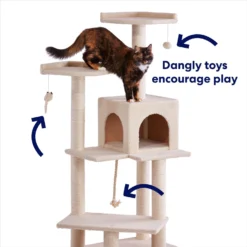 Frisco 57-in Faux Fur Cat Tree & Condo -PetPalace Picks 101805 PT3. AC SS1800 V1667229733