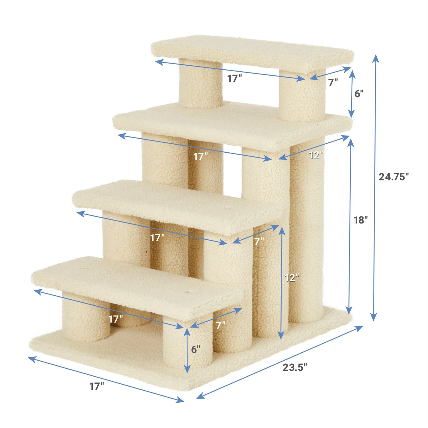 Frisco 18.5 Or 24.5 Inch 2-in-1 Cat & Dog Stairs 2 Frisco 18.5 Or 24.5 Inch 2-in-1 Cat & Dog Stairs - Image 2