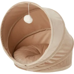 Frisco Foldable Canopy Cat Bed, Sandy Beige -PetPalace Picks 140164 PT2. AC SS1800 V1565384035