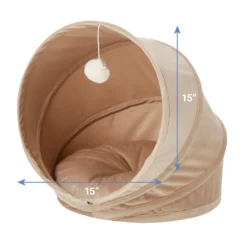 Frisco Foldable Canopy Cat Bed, Sandy Beige -PetPalace Picks 140164 PT3. AC SS1800 V1578441128