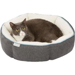 Frisco Sherpa Hexagon Bolster Cat & Dog Bed -PetPalace Picks 144813 PT5. AC SS1800 V1578443391