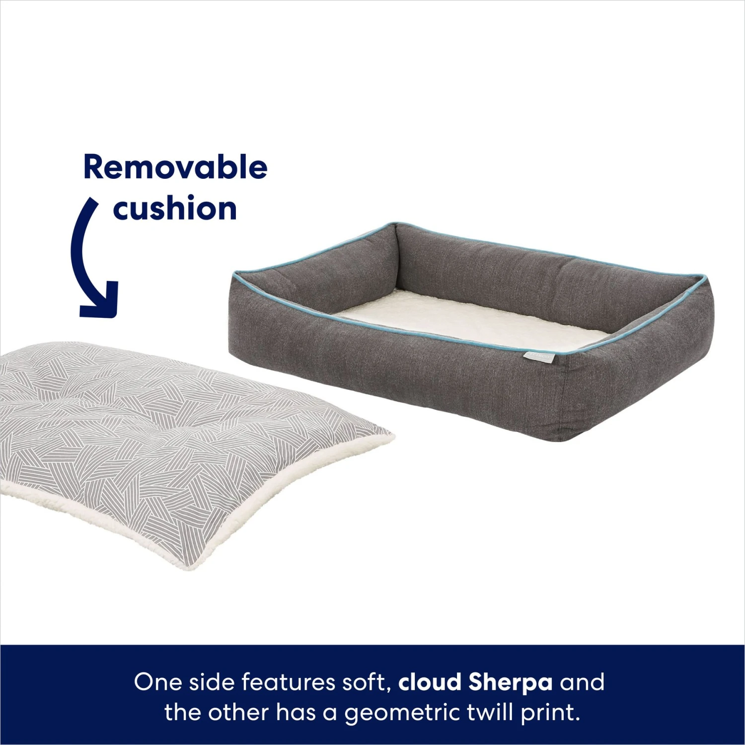 Frisco Sherpa Orthopedic Bolster Cat & Dog Bed 3 Frisco Sherpa Orthopedic Bolster Cat & Dog Bed - Image 3