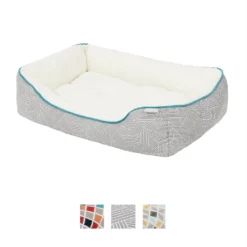 Frisco Sherpa Rectangular Bolster Cat & Dog Bed -PetPalace Picks 144851 PT2. AC SS1800 V1566404560