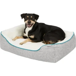 Frisco Sherpa Rectangular Bolster Cat & Dog Bed -PetPalace Picks 144851 PT4. AC SS1800 V1578442937