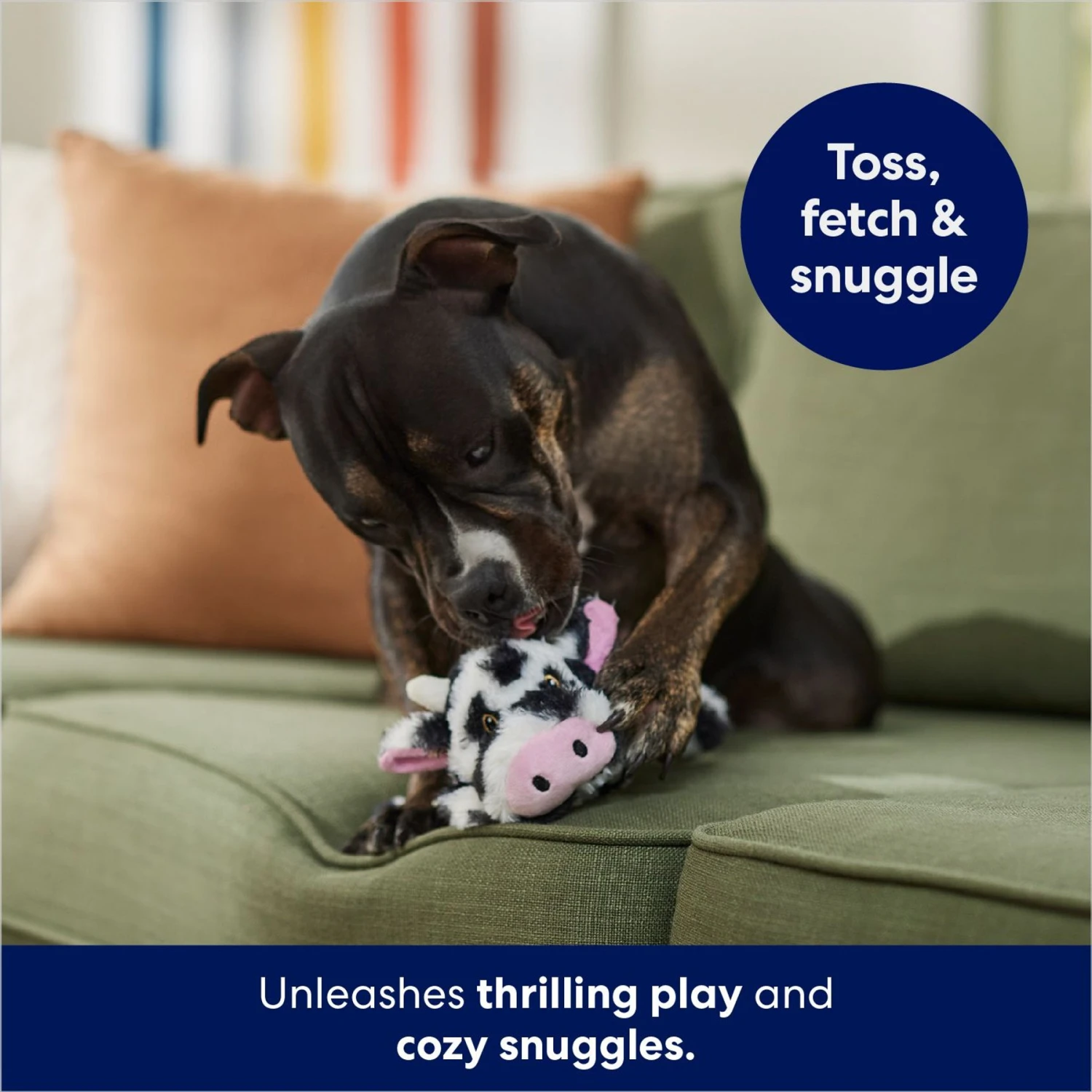 Frisco Cow Plush Squeaky Dog Toy 3 Frisco Cow Plush Squeaky Dog Toy - Image 3