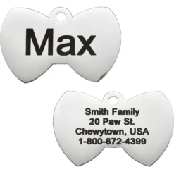 Frisco Stainless Steel Personalized Dog & Cat ID Tag, Bow Tie
