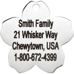 Frisco Stainless Steel Personalized Dog & Cat ID Tag, Flower -PetPalace Picks 153002 PT3. AC SS1800 V1548964703