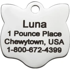 Frisco Stainless Steel Personalized Cat ID Tag, Cat -PetPalace Picks 153043 PT2. AC SS1800 V1540560126
