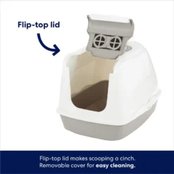 Frisco Flip Top Hooded Cat Litter Box, Gray, Large, 22-in -PetPalace Picks 155654 PT3. AC SS1800 V1675279989