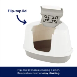 Frisco Flip Top Hooded Corner Cat Litter Box, Large, 21-in -PetPalace Picks 155656 PT2. AC SS1800 V1675279988