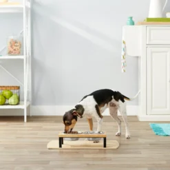 Frisco Wood Elevated Stainless Steel Double Diner Dog & Cat Bowl -PetPalace Picks 161144 PT3. AC SS1800 V1561641426