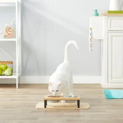 Frisco Wood Elevated Stainless Steel Double Diner Dog & Cat Bowl -PetPalace Picks 161144 PT4. AC SS1800 V1561641433