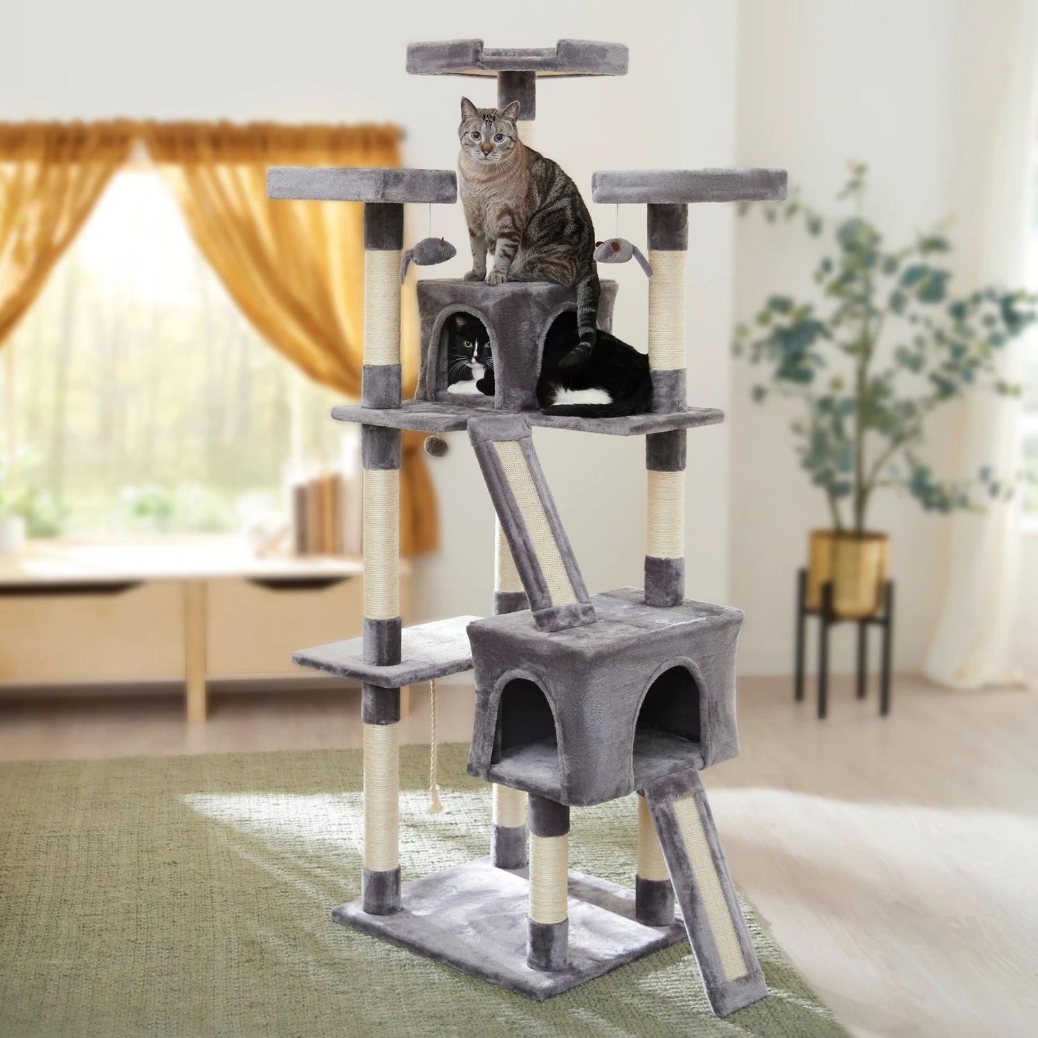 Frisco 72-in Faux Fur Cat Tree & Condo 1 Frisco 72-in Faux Fur Cat Tree & Condo
