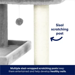 Frisco 42-in Heavy Duty Faux Fur Cat Tree & Condo -PetPalace Picks 169398 PT3. AC SS1800 V1667228362