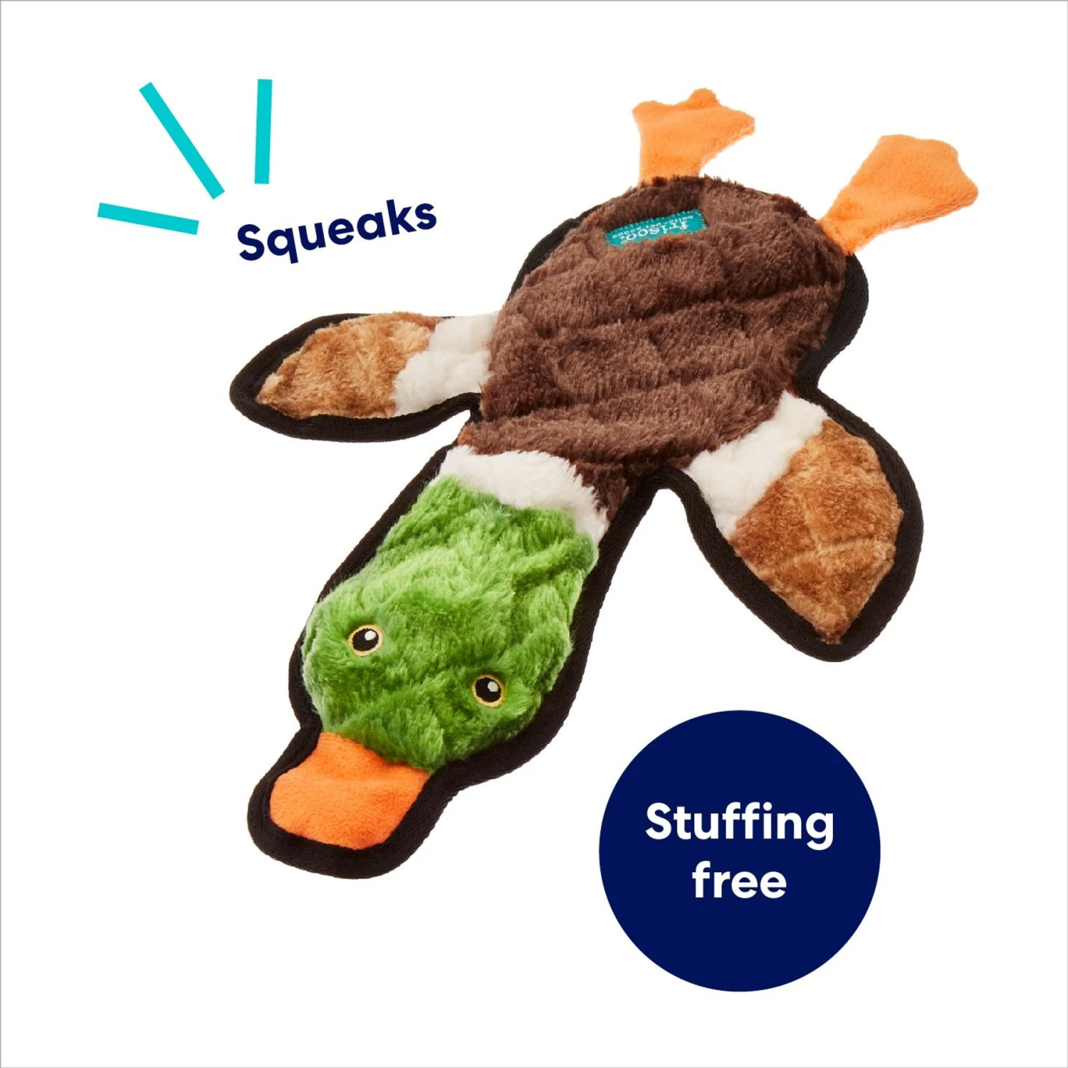 Frisco Mallard Stuffing-Free Flat Plush Squeaky Dog Toy 3 Frisco Mallard Stuffing-Free Flat Plush Squeaky Dog Toy - Image 3