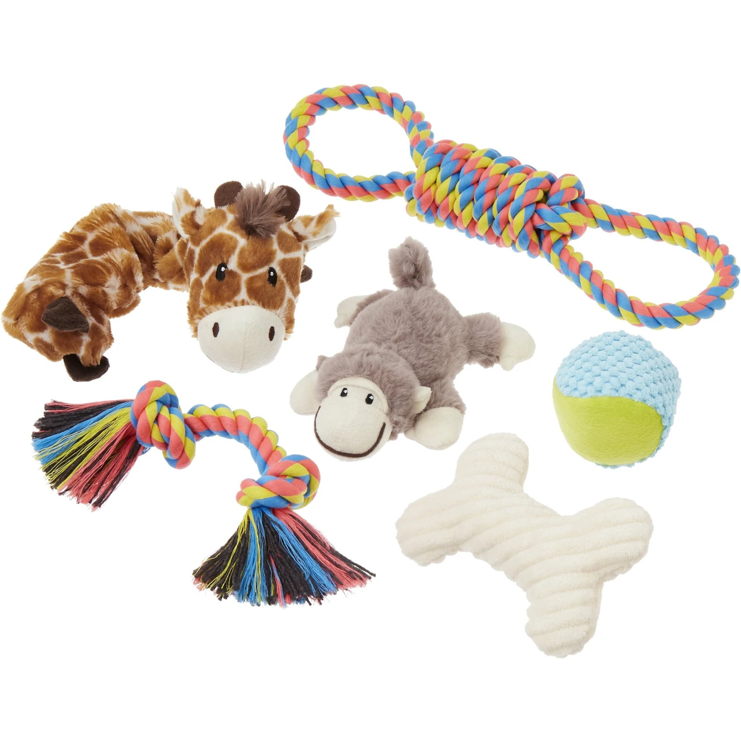 Frisco Jungle Pals Plush & Rope Variety Pack Dog Toy 1 Frisco Jungle Pals Plush & Rope Variety Pack Dog Toy