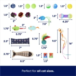 Frisco Plush, Teaser, Ball & Tri-Tunnel Variety Pack Cat Toy With Catnip, 20 Count -PetPalace Picks 178161 PT2. AC SS1800 V1676413725