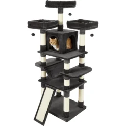 Frisco 68-in Faux Fur Cat Tree & Condo -PetPalace Picks 180384 PT5. AC SS1800 V1584453423