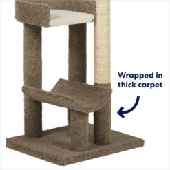 Frisco 69-in Real Carpet Wooden Cat Tree -PetPalace Picks 208926 PT2. AC SS1800 V1667228667