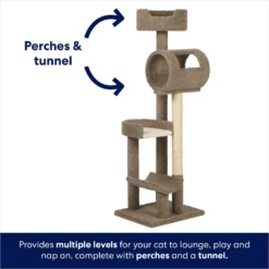 Frisco 69-in Real Carpet Wooden Cat Tree -PetPalace Picks 208926 PT3. AC SS1800 V1667229176