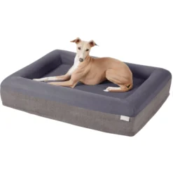 Frisco Orthopedic Rectangular Bolster Cat & Dog Bed W/Removable Cover -PetPalace Picks 210226 PT2. AC SS1800 V1590067655