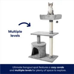 Frisco 38-in Cat Tree With Condo, Top Perch & Toy -PetPalace Picks 214377 PT2. AC SS1800 V1667229266