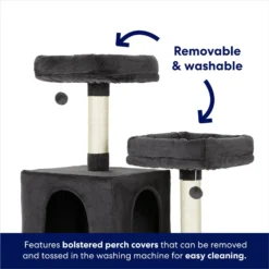 Frisco 64-in Cat Tree With Hammock, Condo, 2 Top Perches With Bed -PetPalace Picks 214387 PT3. AC SS1800 V1667227576