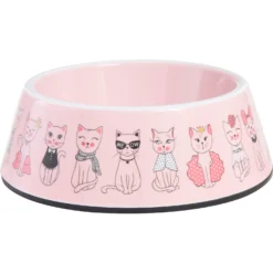 Frisco Pink Cute Cats Melamine Bowl