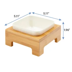 Frisco Square Melamine Dog & Cat Bowl With Bamboo Stand -PetPalace Picks 232072 PT6. AC SS1800 V1605756717