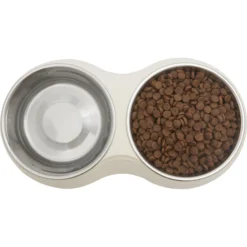 Frisco Stainless Steel Double Dog Bowls With Melamine Stand -PetPalace Picks 232092 PT3. AC SS1800 V1605142922