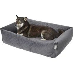 Frisco Velvet Rectangular Bolster Cat & Dog Bed 7 Frisco Velvet Rectangular Bolster Cat & Dog Bed -PetPalace Picks 232181 PT2. AC SS1800 V1600351586