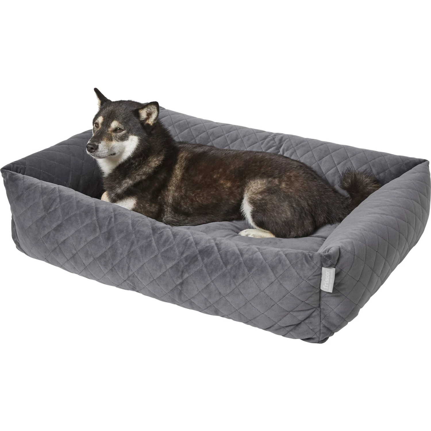 Frisco Velvet Rectangular Bolster Cat & Dog Bed 3 Frisco Velvet Rectangular Bolster Cat & Dog Bed - Image 3