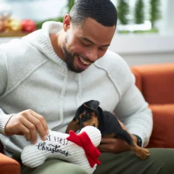 Frisco Holiday My First Christmas Bone Plush Squeaky Dog Toy -PetPalace Picks 233166 PT2. AC SS1800 V1601304755