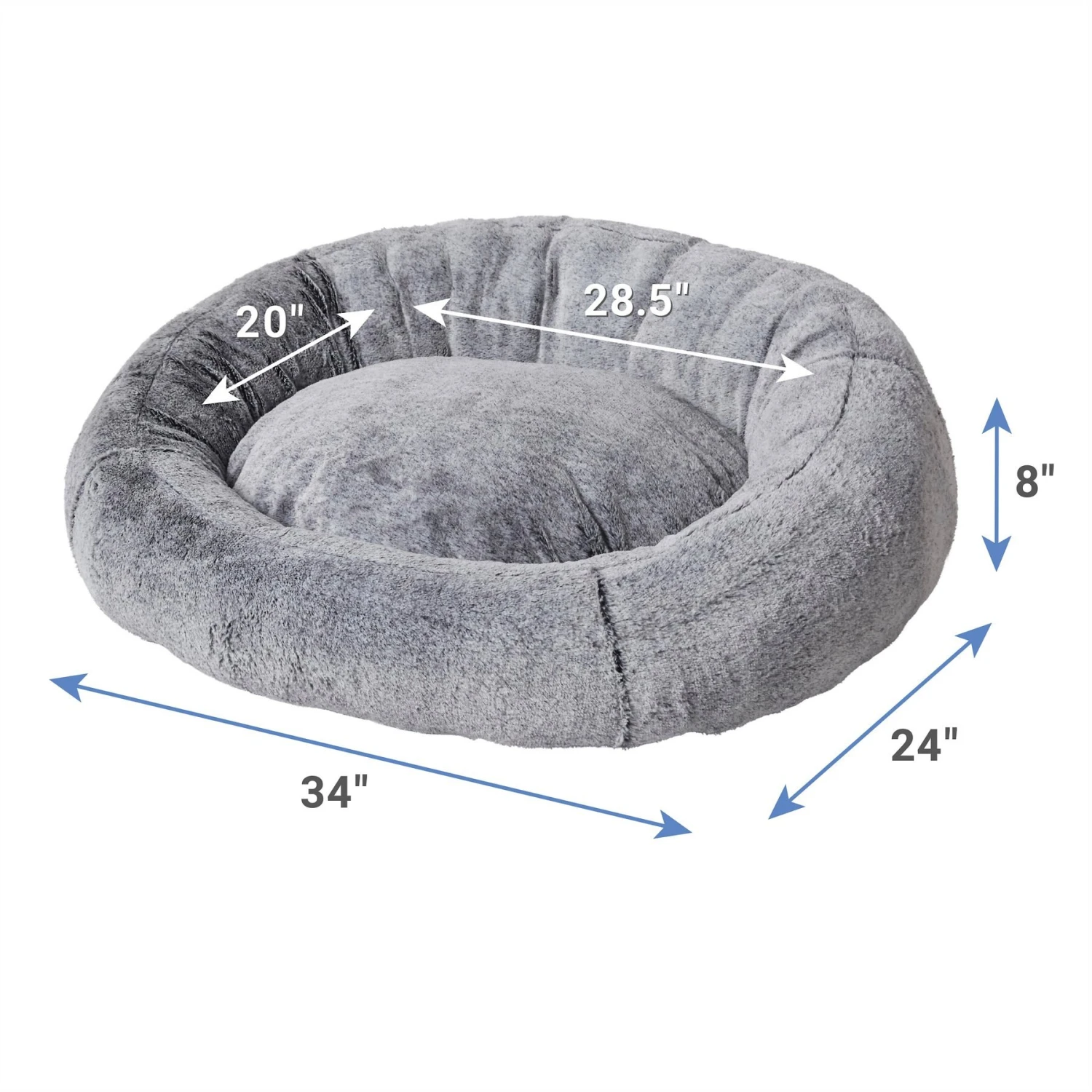 Frisco Plush Camel Back Donut Bolster Cat & Dog Bed 2 Frisco Plush Camel Back Donut Bolster Cat & Dog Bed - Image 2