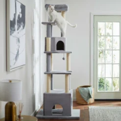 Frisco 80-in Faux Fur Cat Tree & Condo