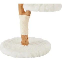Frisco Natural Wood Modern Cat Tree With Toy, Ivory, Medium -PetPalace Picks 236561 PT5. AC SS1800 V1615988825