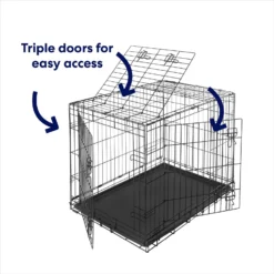 Frisco Heavy Duty All-in-1 Multi-Stage 3 Door Collapsible Wire Dog Crate -PetPalace Picks 247915 PT5. AC SS1800 V1611872190