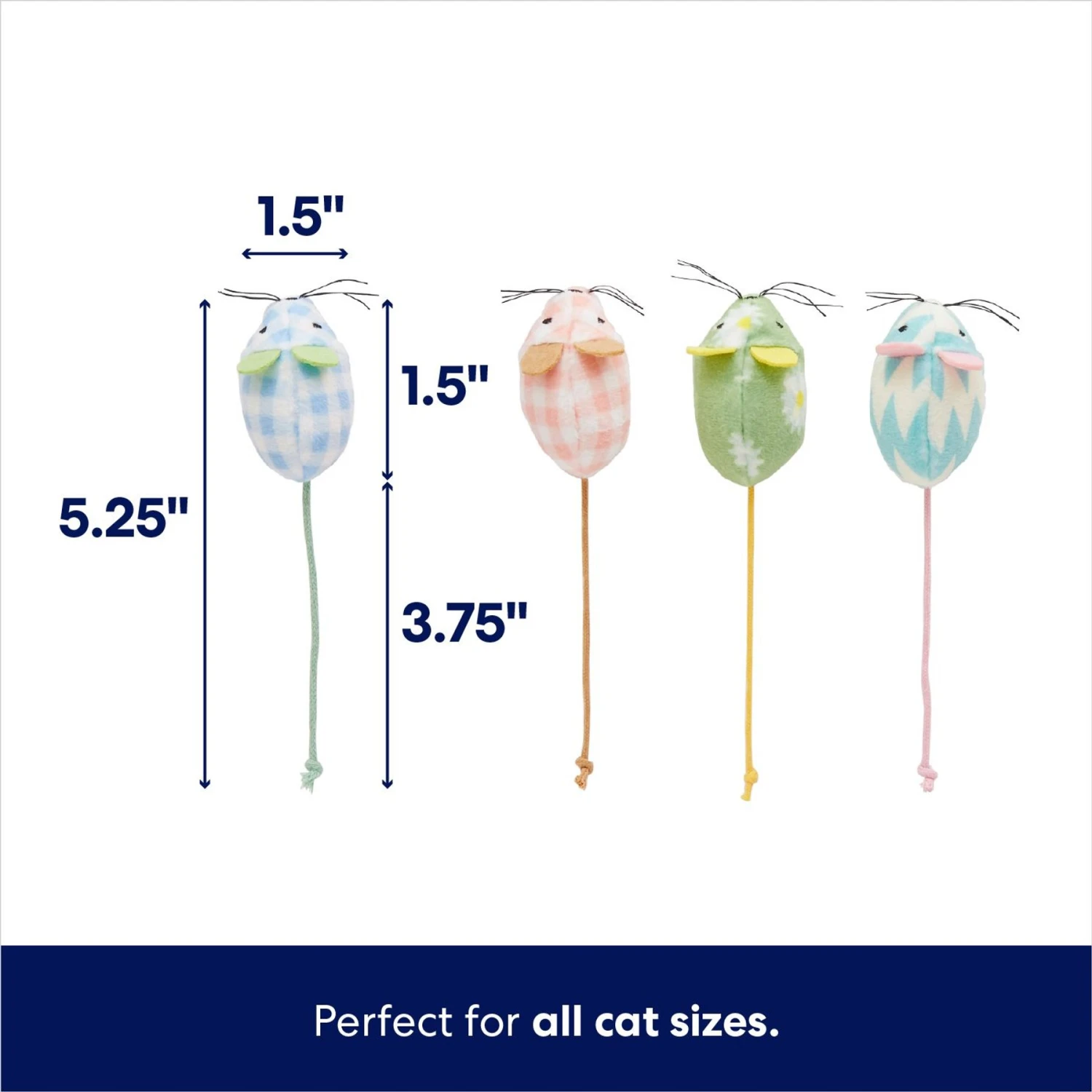 Frisco Easter Mice Cat Toy With Catnip, 4 Count 2 Frisco Easter Mice Cat Toy With Catnip, 4 Count - Image 2