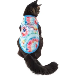 Frisco Pawsitive Vibes Tiedye Print Dog & Cat T-Shirt -PetPalace Picks 248783 PT2. AC SS1800 V1637679097