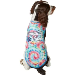 Frisco Pawsitive Vibes Tiedye Print Dog & Cat T-Shirt -PetPalace Picks 248783 PT3. AC SS1800 V1673304065