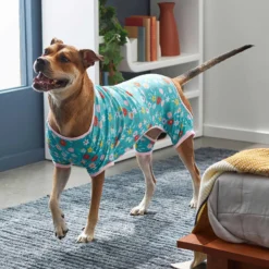 Frisco Teal Floral Dog & Cat Jersey PJs -PetPalace Picks 249132 PT5. AC SS1800 V1637725019