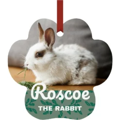 Frisco Holly Leaves Paw Shape Metal Personalized Dog & Cat Holiday Ornament