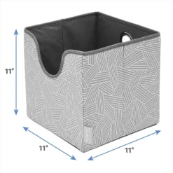 Frisco Square Collapsible Pet Toy Storage Bin, Gray Basket Weave -PetPalace Picks 250568 PT2. AC SS1800 V1613773607
