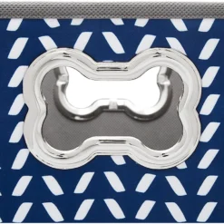 Frisco Rectangle Collapsible Pet Toy Storage Bin, Navy Herringbone -PetPalace Picks 250574 PT4. AC SS1800 V1613772691