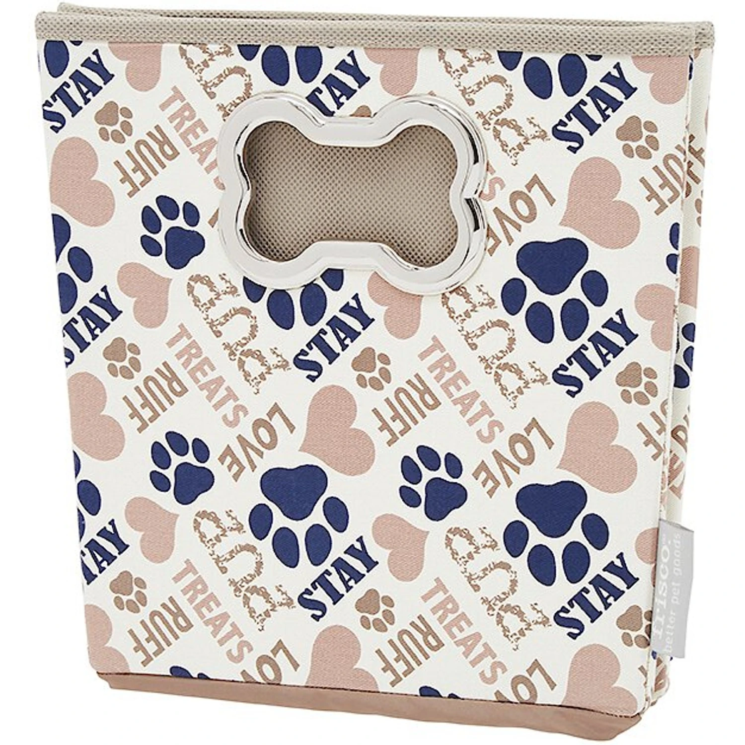 Frisco Rectangle Collapsible Pet Toy Storage Bin, Tan Novelty Paws 2 Frisco Rectangle Collapsible Pet Toy Storage Bin, Tan Novelty Paws - Image 2