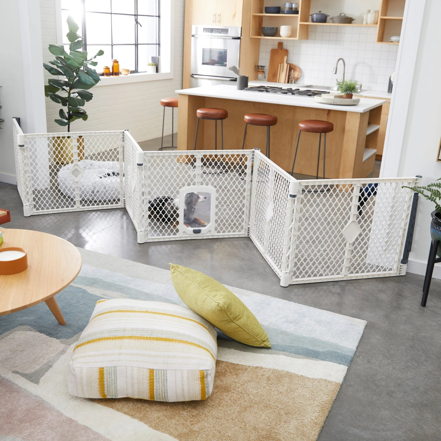 Frisco 6-Panel Plastic Exercise Dog Playpen, Light Gray 8 Frisco 6-Panel Plastic Exercise Dog Playpen, Light Gray - Image 8