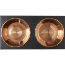 Frisco Copper Stainless Steel Elevated Foldable Double Dog & Cat Bowls -PetPalace Picks 253060 PT4. AC SS1800 V1616595727