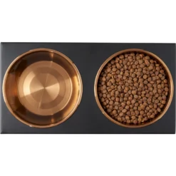 Frisco Copper Stainless Steel Elevated Foldable Double Dog & Cat Bowls -PetPalace Picks 253060 PT5. AC SS1800 V1616595415