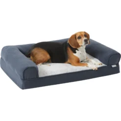Frisco Faux Felt Orthopedic Sofa Bolster Dog Bed W/Removable Cover -PetPalace Picks 255183 PT2. AC SS1800 V1657656395