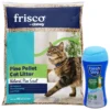 Fresh Step Products Fresh Scent Cat Litter Deodorizing Crystals & Frisco Pine Pellet Unscented Non-Clumping Wood Cat Litter